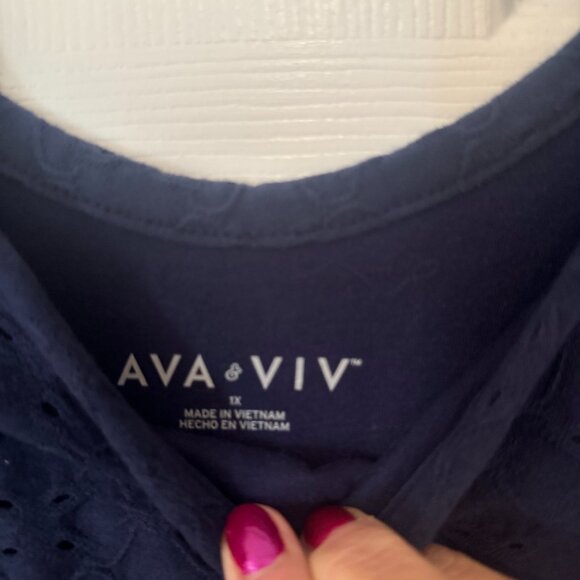 Ava & Viv Blue Top - Off Shoulder - Picture 2 of 2